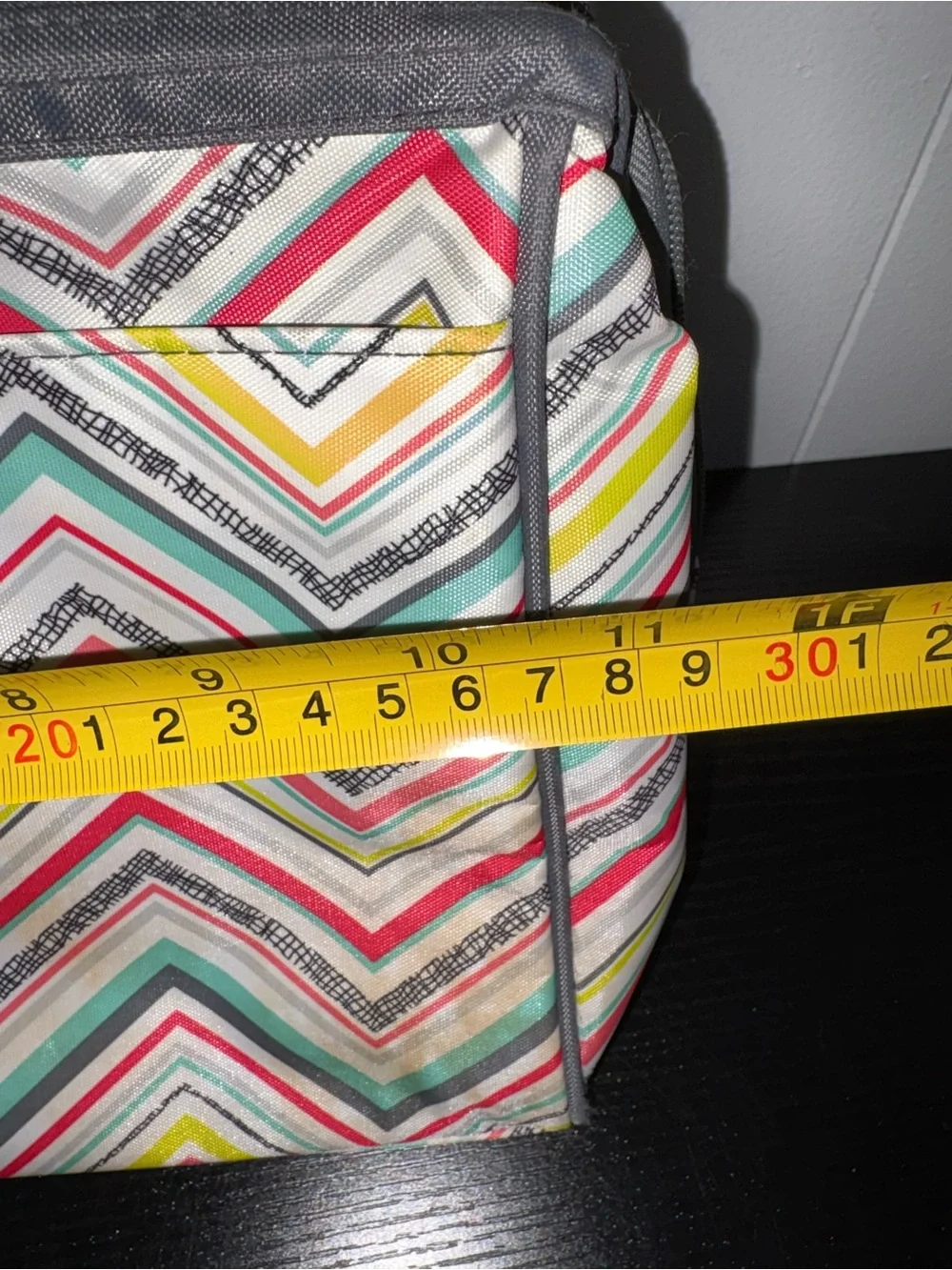 Thirty-One Large Cosmetic Bag Tip Top Chevron Travel Makeup Toiletry Organizer